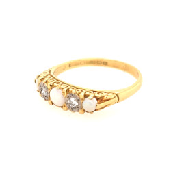 Pre Owned 18ct Opal and Diamond Ring ZV856